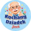 Wzór: Przypinka Kochany Dziadek z Imieniem – napis Kochany Dziadek i pole imię na pastelowej grafice