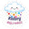 Wzór: Przypinka Kolory Dają Radość – grafika z napisem Kolory dają radość