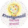Wzór: Przypinka Kreatywność Nie Ma Granic – grafika z napisem Kreatywność nie ma granic!