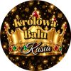 Wzór: Przypinka Królowa Balu Sylwestrowego – napis Królowa Balu i pole imię na sylwestrowej grafice