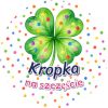 Wzór: Przypinka Kropka na Szczęście – grafika z napisem Kropka na szczęście