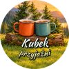 Wzór: Przypinka Kubek Przyjaźni – grafika z napisem Kubek przyjaźni