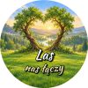 Wzór: Przypinka Las Nas Łączy – grafika z napisem Las nas łączy