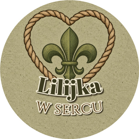Wzór: Przypinka Lilijka w Sercu – grafika z napisem Lilijka w sercu