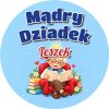 Wzór: Przypinka Mądry Dziadek z Imieniem – napis Mądry Dziadek i pole imię na pastelowej grafice