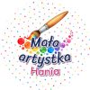 Wzór: Przypinka Mała Artystka Pędzel – napis Mała artystka i pole imię