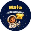 Wzór: Przypinka Mała Astronautka z Balonem – grafika z napisem Mała astronautka