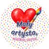 Wzór: Przypinka Mały Artysta Wielkie Serce – grafika z napisem Mały artysta, wielkie serce
