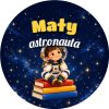 Wzór: Przypinka Mały Astronauta na Książkach – grafika z napisem Mały astronauta