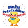 Wzór: Przypinka Mały Przedszkolak Grupa Kaczuszki – napis Mały Przedszkolak i pole grupa