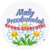Wzór: Przypinka Mały Przedszkolak Grupa Stokrotki – napis Mały Przedszkolak i pole grupa