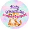 Wzór: Przypinka Mały Przedszkolak Grupa Tygryski – napis Mały Przedszkolak i pole grupa
