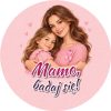 Wzór: Przypinka Mama Badaj Się – grafika z napisem Mamo, badaj się!