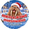 Wzór: Przypinka Mikołajkowe Morsowanie z Datą – napis Mikołajkowe morsowanie i pole data na zimowej grafice