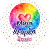 Wzór: Przypinka Moja Kropka Kolorowa Kropka – napis Moja kropka i pole imię