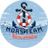 Wzór: Przypinka Mors Team Kotwica – napis Mors Team i pole nazwa klubu na zimowej grafice