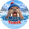 Wzór: Przypinka Mors z Imieniem – napis Mors i pole imię na zimowej grafice