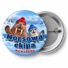 Przypinka Morsowa Ekipa z Nazwą: przypinka dla morsów z napisem Morsowa ekipa oraz polem nazwa klubu (np. Nazwa klubu) – przód i aluminiowy tył z agrafką