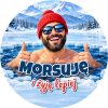 Wzór: Przypinka Morsuję i Żyję Lepiej – zimowa grafika z napisem Morsuję i żyję lepiej