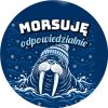 Wzór: Przypinka Morsuję Odpowiedzialnie – zimowa grafika z napisem Morsuję odpowiedzialnie