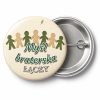 Przypinka Myśl Braterska Łączy: przypinka na Dzień Myśli Braterskiej z napisem Myśl braterska łączy – przód i aluminiowy tył z agrafką