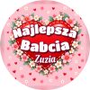 Wzór: Przypinka Najlepsza Babcia na Serduszku – napis Najlepsza Babcia i pole imię na pastelowej grafice