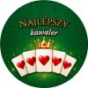 Wzór: Przypinka Najlepszy Kawaler Wachlarz Kart Kier – grafika z napisem Najlepszy kawaler