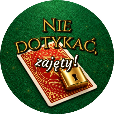 Wzór: Przypinka Nie Dotykać Zajęty Karta z Kłódką – grafika z napisem Nie dotykać, zajęty!