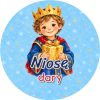 Wzór: Przypinka Niosę Dary – grafika z napisem Niosę dary