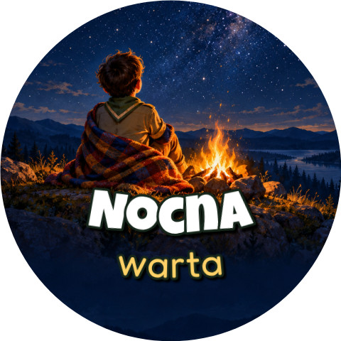 Wzór: Przypinka Nocna Warta – grafika z napisem Nocna warta