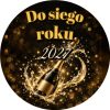 Wzór: Przypinka Nowy Rok Butelka Szampana – napis Do siego roku i pole rok na sylwestrowej grafice