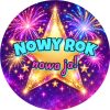 Wzór: Przypinka Nowy Rok Nowa Ja – sylwestrowa grafika z napisem Nowy rok nowa ja!