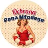 Wzór: Przypinka Ochrona Pana Młodego Pin-up Ratowniczka – grafika z napisem Ochrona Pana Młodego