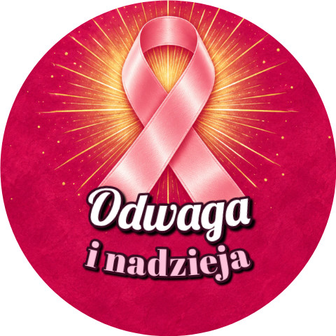 Wzór: Przypinka Odwaga i Nadzieja – grafika z napisem Odwaga i nadzieja