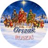 Wzór: Przypinka Orszak Rusza – grafika z napisem Orszak rusza!