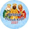 Wzór: Przypinka Orszak Trzech Króli 2027 Trzej Mali Królowie – napis Orszak Trzech Króli i pole rok