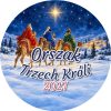 Wzór: Przypinka Orszak Trzech Króli 2027 Zimowy Orszak – napis Orszak Trzech Króli i pole rok