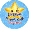 Wzór: Przypinka Orszak Trzech Króli 6 Stycznia Gwiazdka – napis Orszak Trzech Króli i pole data