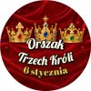 Wzór: Przypinka Orszak Trzech Króli 6 Stycznia Trzy Złote Korony – napis Orszak Trzech Króli i pole data