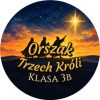 Wzór: Przypinka Orszak Trzech Króli Klasa Wędrowcy – napis Orszak Trzech Króli i pole klasa
