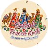 Wzór: Przypinka Orszak Trzech Króli Miejscowość Ludowi Królowie – napis Orszak Trzech Króli i pole miejscowość