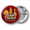 Przypinka Orszak Trzech Króli Parafia Złote Dary: przypinka na Orszak Trzech Króli z napisem Orszak Trzech Króli oraz polem nazwa parafii (np. Nazwa parafii) – przód i aluminiowy tył z agrafką