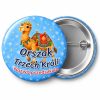 Przypinka Orszak Trzech Króli Przedszkole Wielbłąd: przypinka na Orszak Trzech Króli z napisem Orszak Trzech Króli oraz polem nazwa przedszkola (np. Nazwa przedszkola) – przód i aluminiowy tył z agrafką