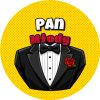Wzór: Przypinka Pan Młody Komiksowy Smoking – grafika z napisem Pan Młody