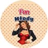 Wzór: Przypinka Pan Młody Pin-up z Muszką – grafika z napisem Pan Młody