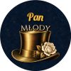 Wzór: Przypinka Pan Młody Złoty Cylinder z Różą – grafika z napisem Pan Młody