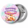 Przypinka Pasowanie na Przedszkolaka Grupa Liski: przypinka na pasowanie na przedszkolaka z napisem Pasowanie na Przedszkolaka oraz polem grupa (np. Grupa Liski) – przód i aluminiowy tył z agrafką