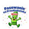 Wzór: Przypinka Pasowanie na Przedszkolaka z Imieniem Uśmiechnięta Kredka – napis Pasowanie na Przedszkolaka i pole imię