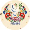 Wzór: Przypinka Pokój i Dobro – grafika z napisem Pokój i dobro