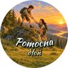 Wzór: Przypinka Pomocna Dłoń – grafika z napisem Pomocna dłoń